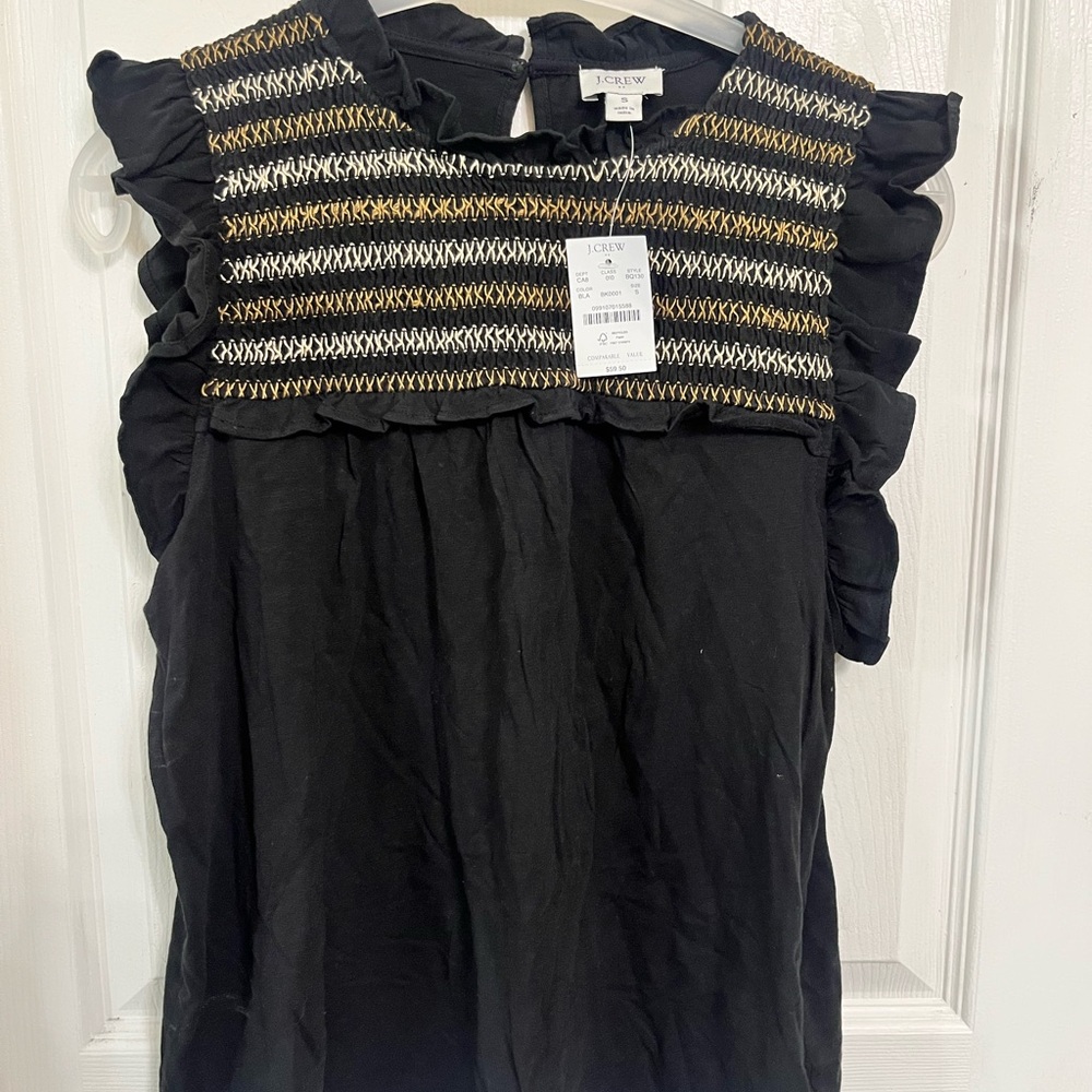 J. Crew Black and Gold Knit Top